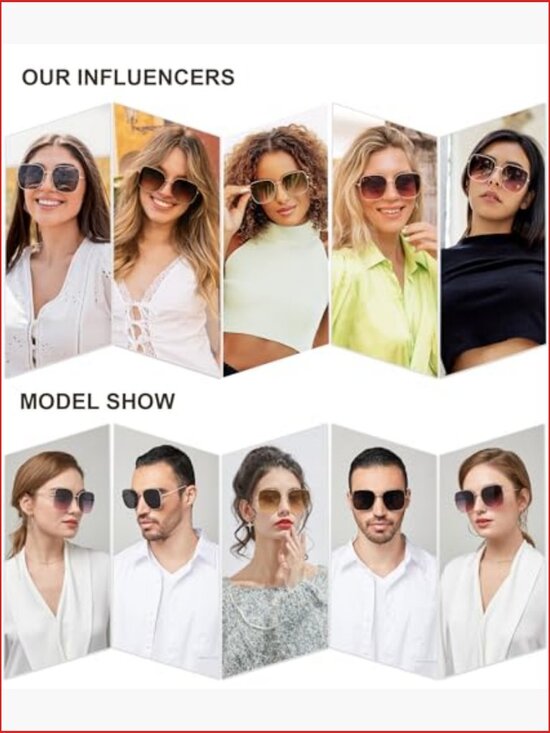 Oversized Square Metal Frame Sunglasses UV Protection Retro Flat Lens main image 5